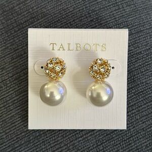 Talbots Gold and Pearl Stud Earrings